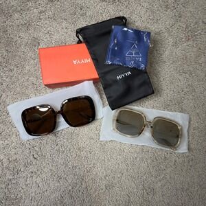 MIYYA Oversized Square Sunglasses Tortoise Shell & Gold Frame 2 vintage look